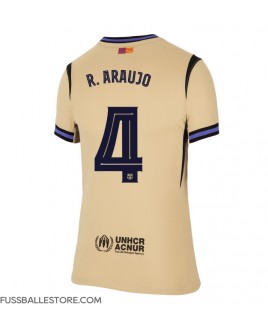 Günstige Barcelona Ronald Araujo #4 Auswärtstrikot Damen 2025-26 Kurzarm
